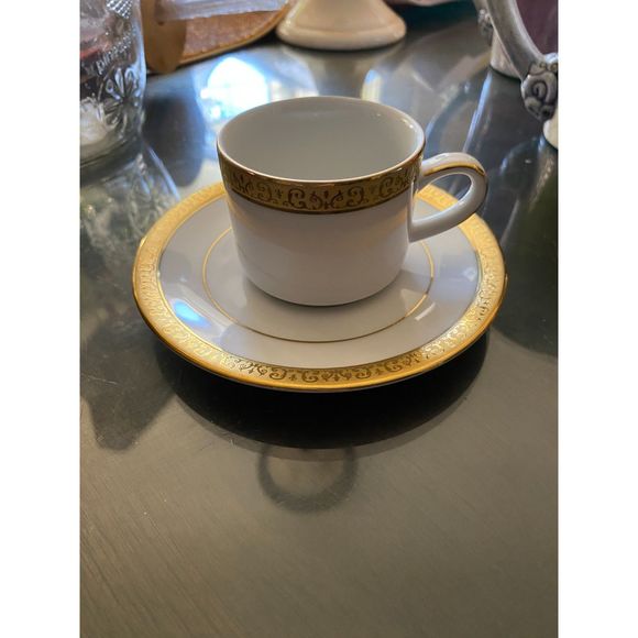 Gold Buffet Espresso Cup and Saucer - Picture 1 of 7